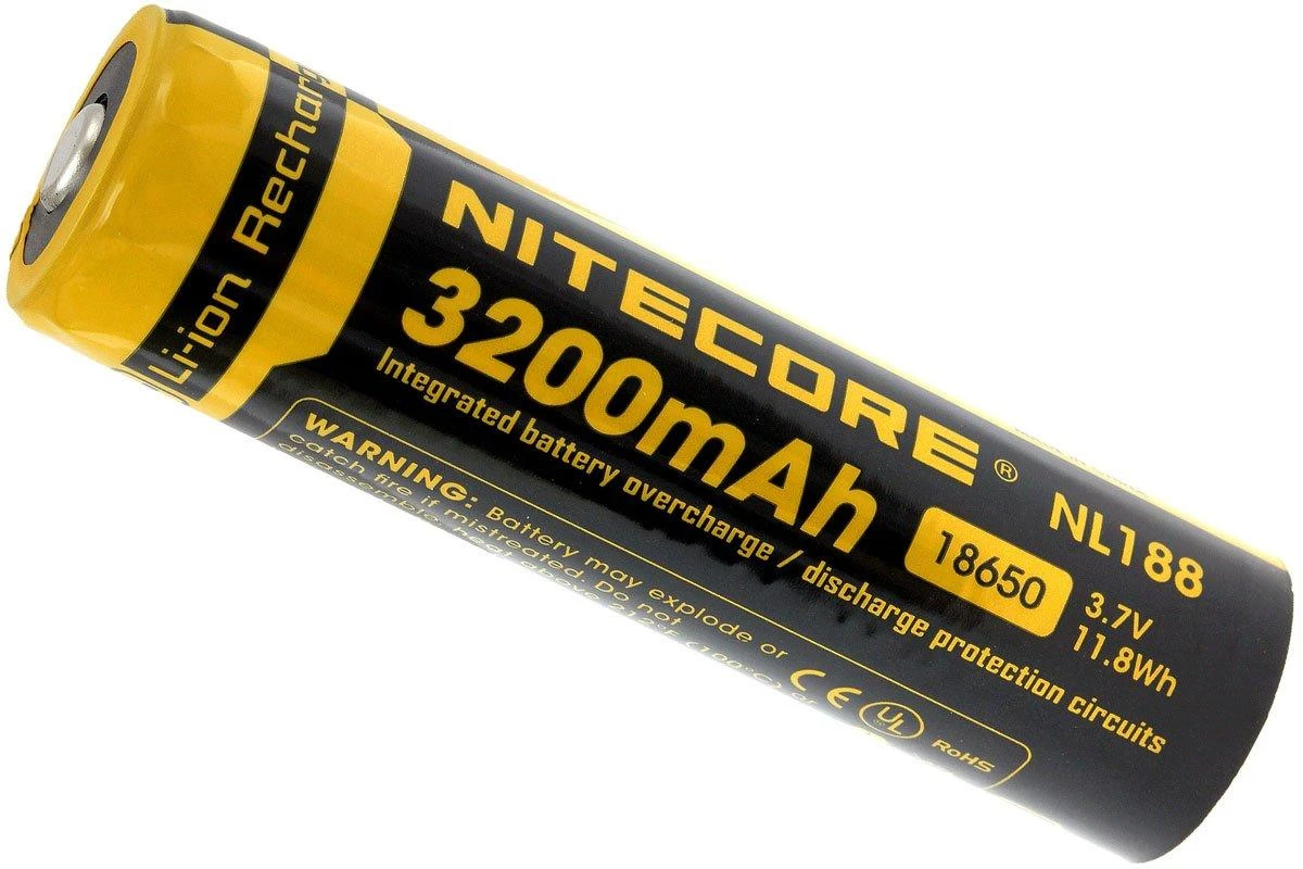 NiteCore 18650 Lithium-Ion Akku, 3200 MAh, Button Top 5 NiteCore 18650 Lithium-Ion Akku, 3200 MAh, Button Top – Bild 3