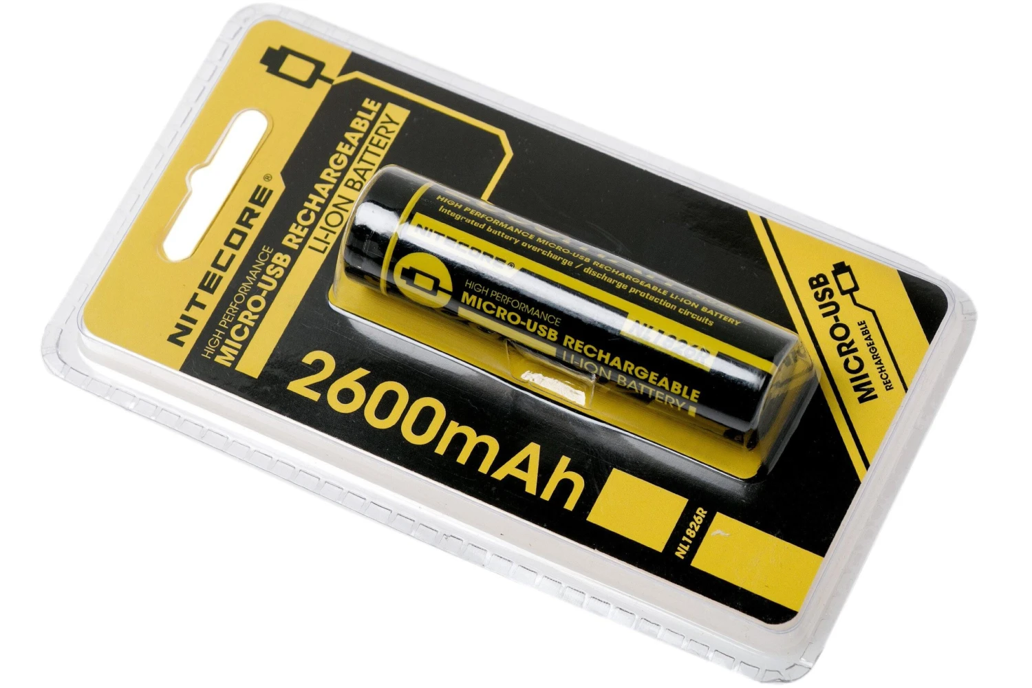 NiteCore NL1826R Micro-USB Aufladbarer 18650 Li-ion Akku, 2600mAh 3 NiteCore NL1826R Micro-USB Aufladbarer 18650 Li-ion Akku, 2600mAh