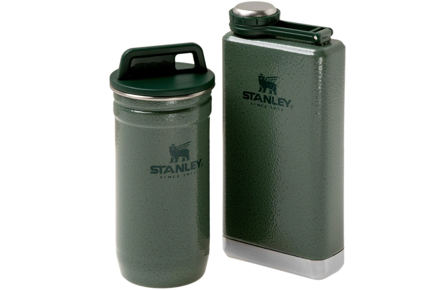 Stanley Flask & Shotglazenset Hammertone Green 10-01883-034 3 Stanley Flask & Shotglazenset Hammertone Green 10-01883-034