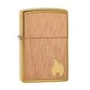 Zippo Woodchuck Mahogany Emblem Brushed Brass 29901-000002, Feuerzeug