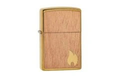Zippo Woodchuck Mahogany Emblem Brushed Brass 29901-000002, Feuerzeug